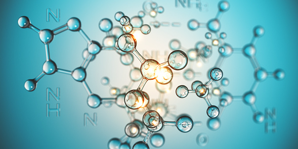 Molecular structure formula. Concept. 3D Render