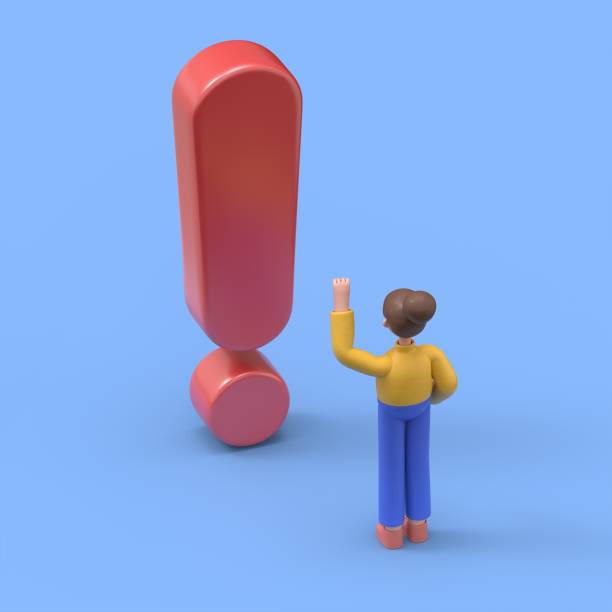 Problem and solution concept.3D illustration of Asian woman Angela.3D rendering on blue background.