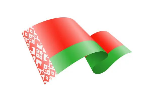 Vector illustration of Waving Belarus flag. National waving flag on a white background.