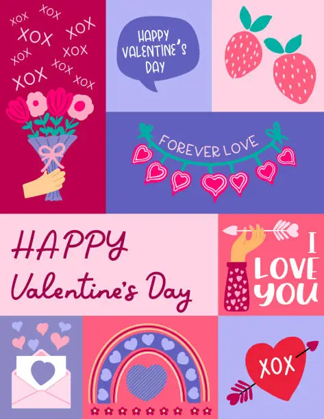 Vector illustration of Valentine's Day Card