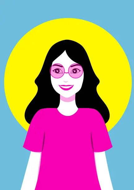Vector illustration of Girl with glasses