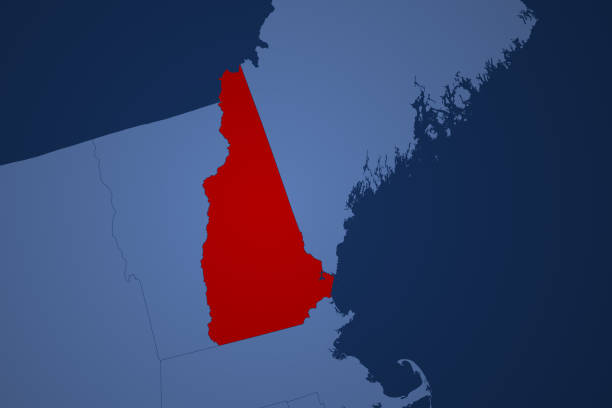 istock USA map series with state New Hampshire, blue 1917197071