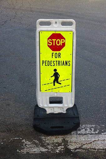 STOP FOR PEDESTRIANS crosswalk road sign