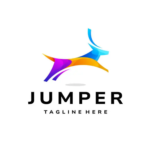 Vector illustration of Animal Jumper Logo Icon Gradient