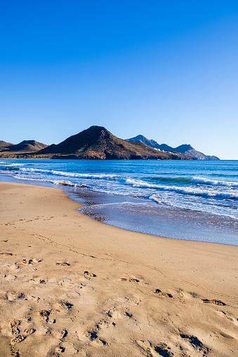 Playa de Los Genoveses, a remote wide beach within walking distance through wild plants and low dunes of sand