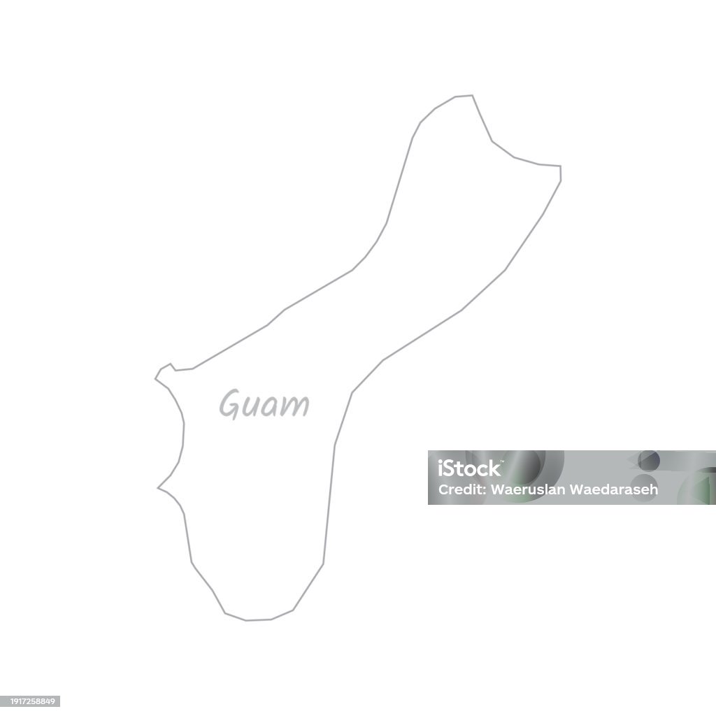 Simple Guam Map Guam Map Hand Drawn Simple Stylized Isolated On White Background Vector ...