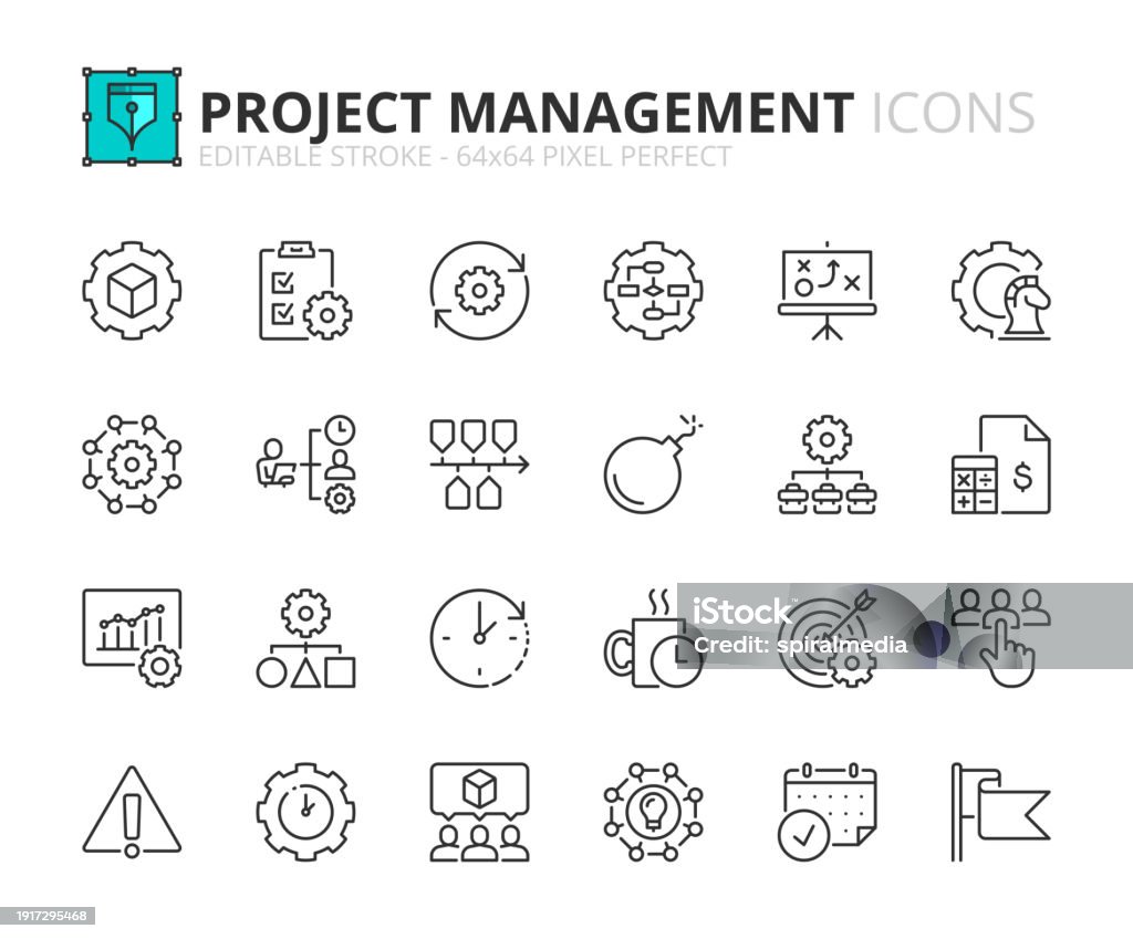 Line icons about project management. Pixel perfect 64x64 and editable stroke Line icons about project management. Contains such icons as workflow, task, to do list, timeline and deadline. Editable stroke Vector 64x64 pixel perfect Icon Symbol stock vector Line icons about project management. Pixel perfect 64x64 and editable stroke Line icons about project management. Contains such icons as workflow, task, to do list, timeline and deadline. Editable stroke Vector 64x64 pixel perfect Icon Symbol stock vector