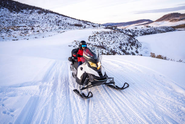 istock Driving a snowmobile in Colorado, USA 1917319639