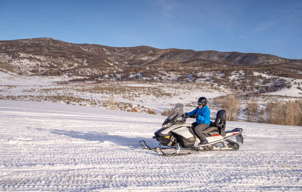 istock Speeding on a snowmobile in Colorado, USA 1917321845