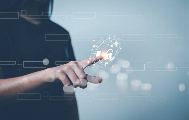 istock Scan fingerprint biometric identity and approval, password control through fingerprints in an immersive technology future and cybernetic, concept of the future of security. 1917327990