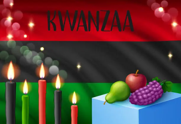 Vector illustration of Kwanzaa Illumination, Unity in Candles