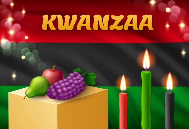 Vector illustration of Kwanzaa Illumination, Unity in Candles