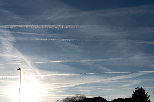 Chemtrails, human work, weather control, making clouds, rain, hail, destroying nature. Clouds and toxic chemtrails made as part of human geoengineering.
