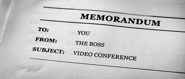 Written work Memo from the Boss Video Conference