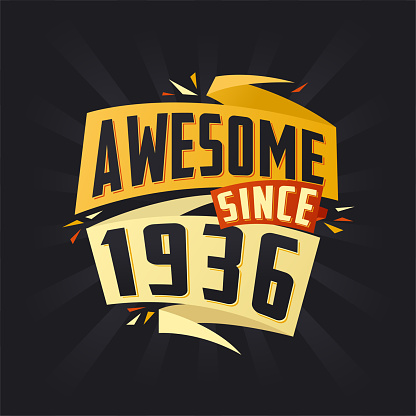 Awesome since 1936. Born in 1936 birthday quote vector design