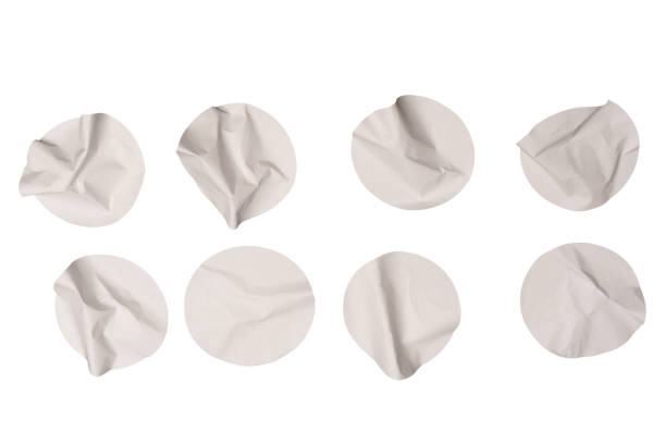 istock Round white stickers, blank tags labels isolated on a white background. 1917356378