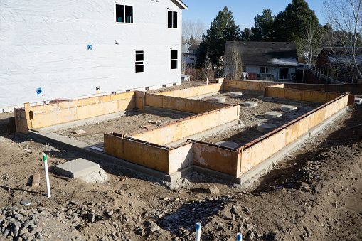 New home concrete foundation forms