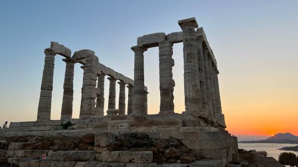 istock Sunset in cape sounion - Poseidon Temple 1917432542