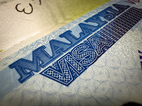 Closeup of Malaysia Visa