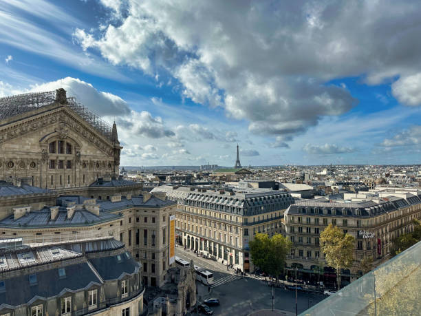 istock landscape view of Paris from galeries lafayette rooftop 1917451884