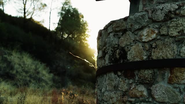 Ruins of an Ancient Fortress at Sunset stock video