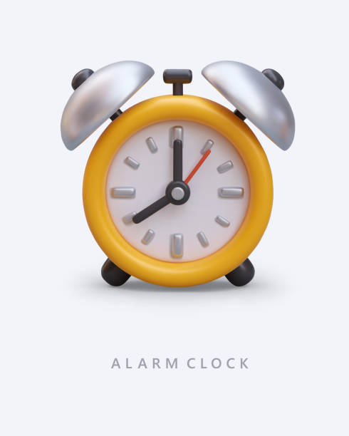istock Analog alarm clock in cartoon style. Last time offer. Color vertical poster 1917513442
