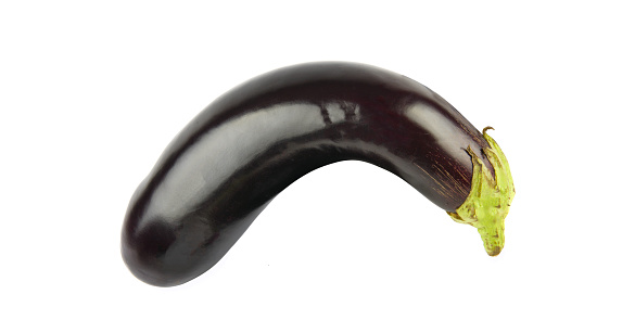 Eggplant isolated on a white background. Wide photo.