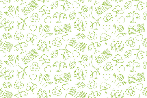 CSR (Corporate Social Responsibility) seamless pattern - vector illustration