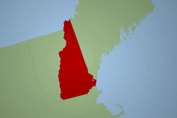 istock USA map series with state New Hampshire, green 1917572404