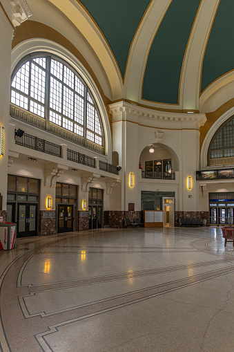 Interior of Union Station, the train station in Winnipeg, Manitoba, Canada.
