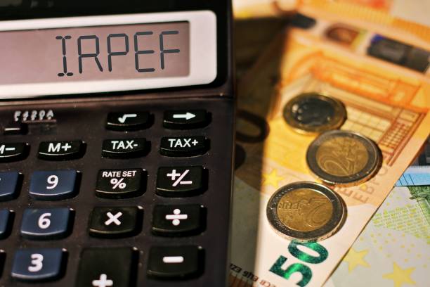 istock Calculator with the text Irpef italian tax. 1917580454