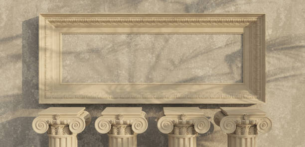 istock Classic luxury podium product background. 3d podium classic style and nature light shadow white background for branding presentation. 3d rendering illustration 1917580959