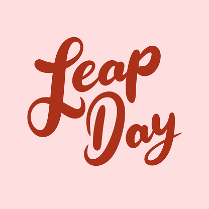 Leap Day banner. Handwriting Leap Day inscription short phrase. Hand drawn vector art.