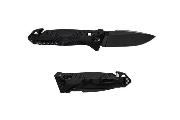 istock Pocket modern folding knife. Pocket knife with corkscrew and sling cutter. Isolate on a white background. 1917612486