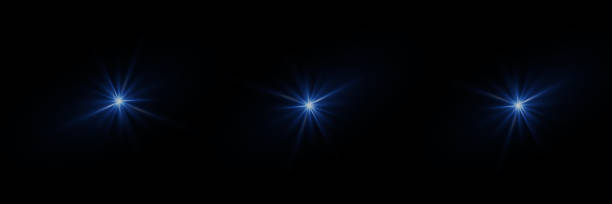 istock Glowing lens flares. A set of beautiful glare and light effects. Sparkling flash light effects with colorful shimmer. 1917616145