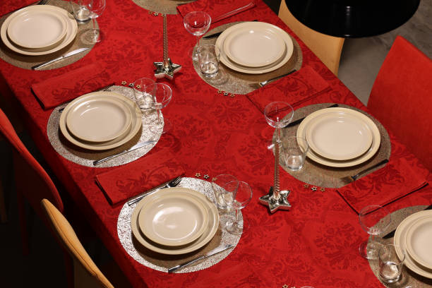 istock view from above of table setting in christmas holidays 1917639715