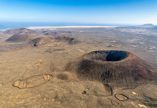 The Calderón Hondo is a volcano on the Spanish Canary Island of Fuerteventura in the Atlantic Ocean.
