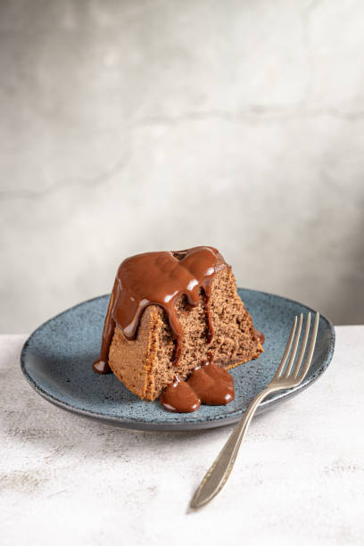 istock Slice of chocolate cake with chocolate sauce. 1917684121
