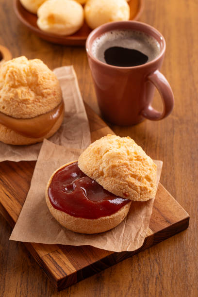 istock Cheese breads with guava cream on breakfast table. 1917687102