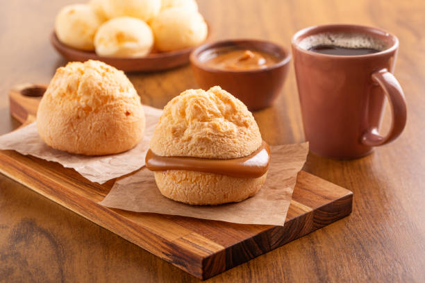 istock Brazilian cheese bread filled with dulce de leche 1917687103