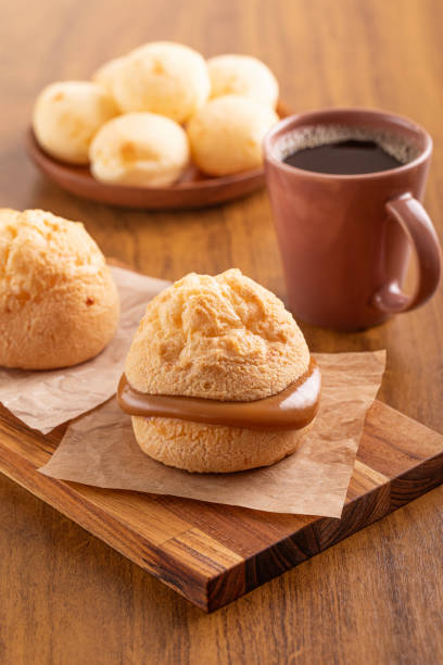 istock Brazilian cheese bread filled with dulce de leche 1917687104