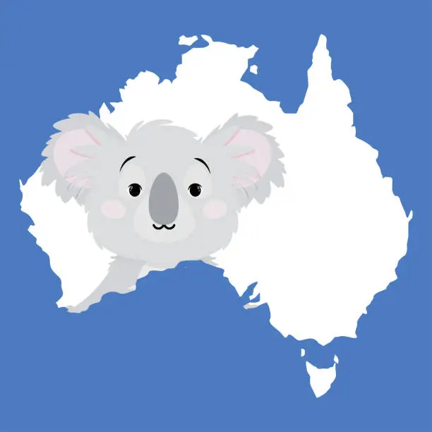 Vector illustration of Gray koala Australia day