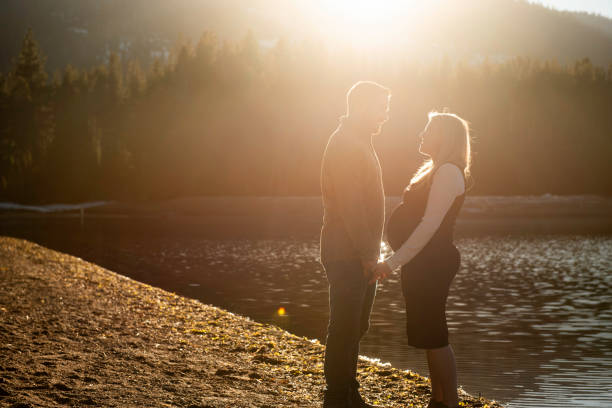 istock Pregnant couple go for a walk 1917734812