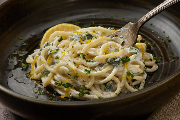 istock Creamy Ricotta, Lemon and Spinach Spaghetti 1917735851