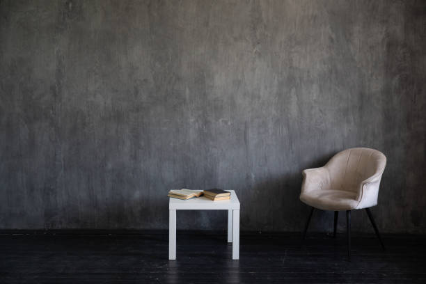 istock Vintage chair in empty dark home room interior 1917765407