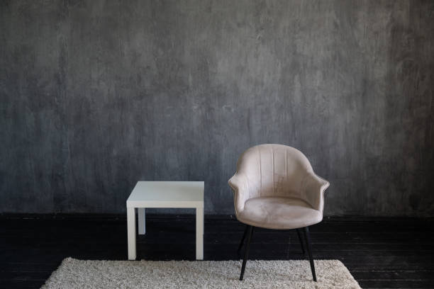 istock Vintage chair in empty dark home room interior 1917767051