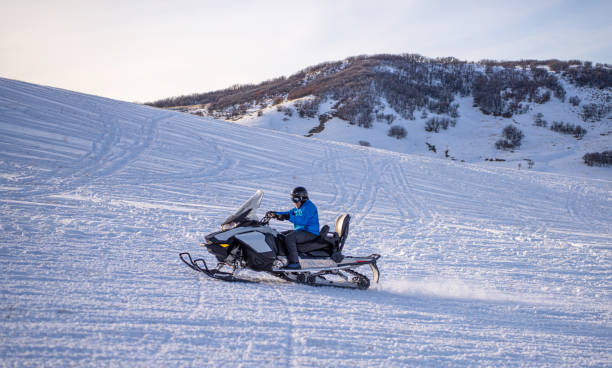 istock Speeding on a snowmobile in Colorado, USA 1917771736