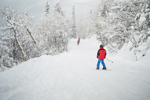 Man skiing in Colorado USA