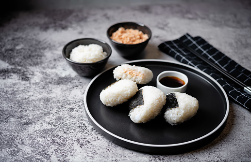 Triangular Rice Japan Onigiri Japanese Triangular Rice Balls Stuffed With Salmon Stock Photo ...