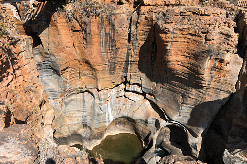 View of coloured rocks in blyde river canyon, Southafrica